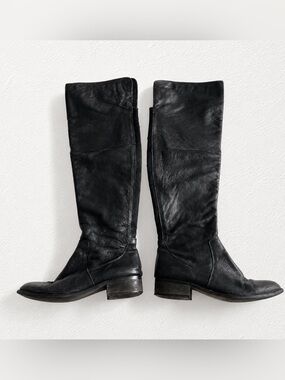 Maddison Black Leather Knee High Boots Size EU 40 US 9 Riding Boots